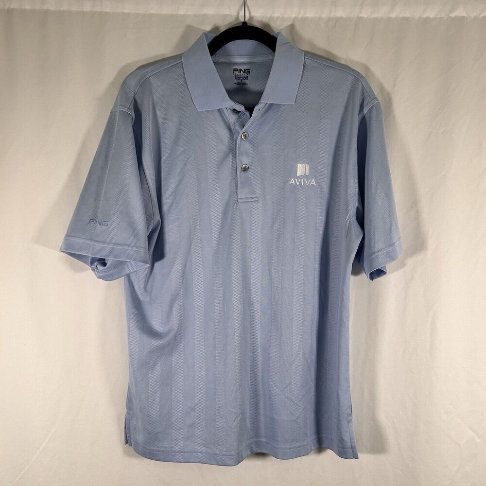 Ping Aviva Polo Shirt Men's Small Blue Short Sleeve Performance Dynamics Light